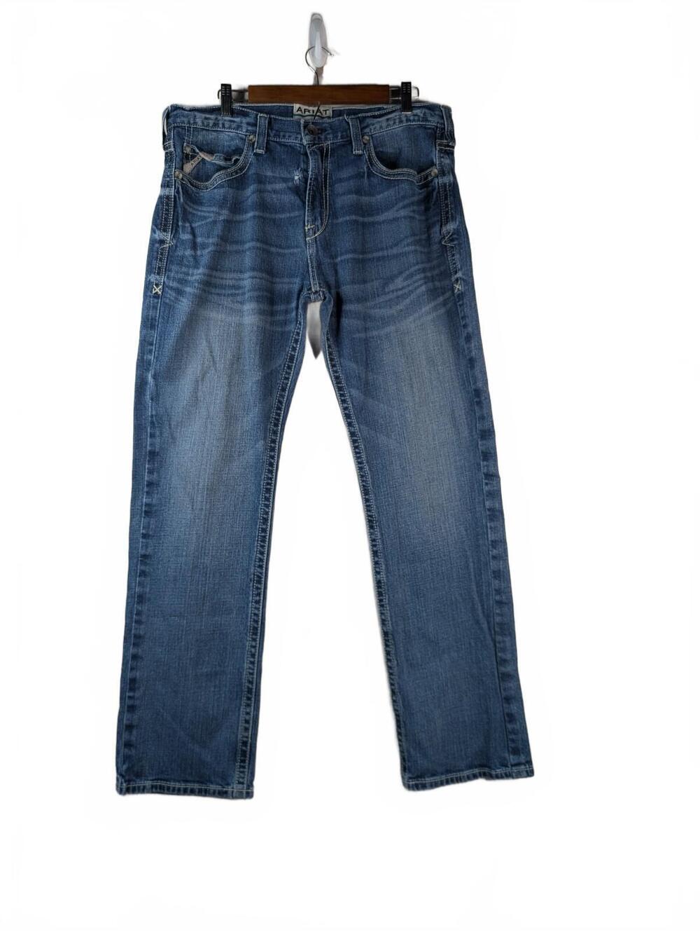 Ariat Silverton Slim Fit Straight Leg M7 Denim Jeans Medium Wash Size 38x34